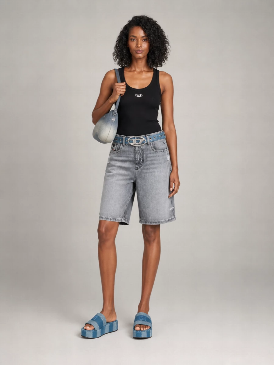 Diesel Denim Relaxed-Fit Knee-Length Bermuda Shorts