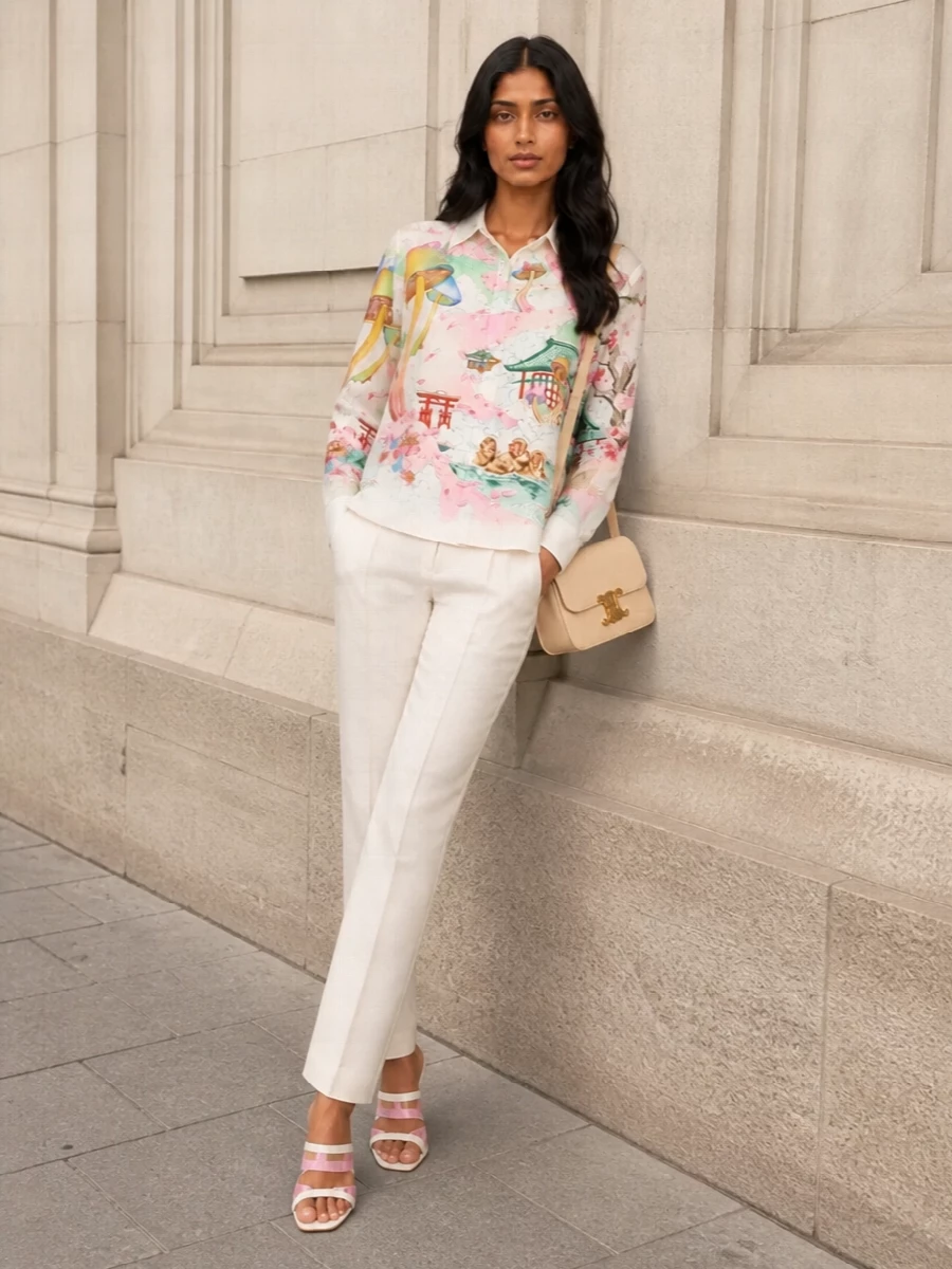 Casablanca shirt jacquemus ivory trousers outfit
