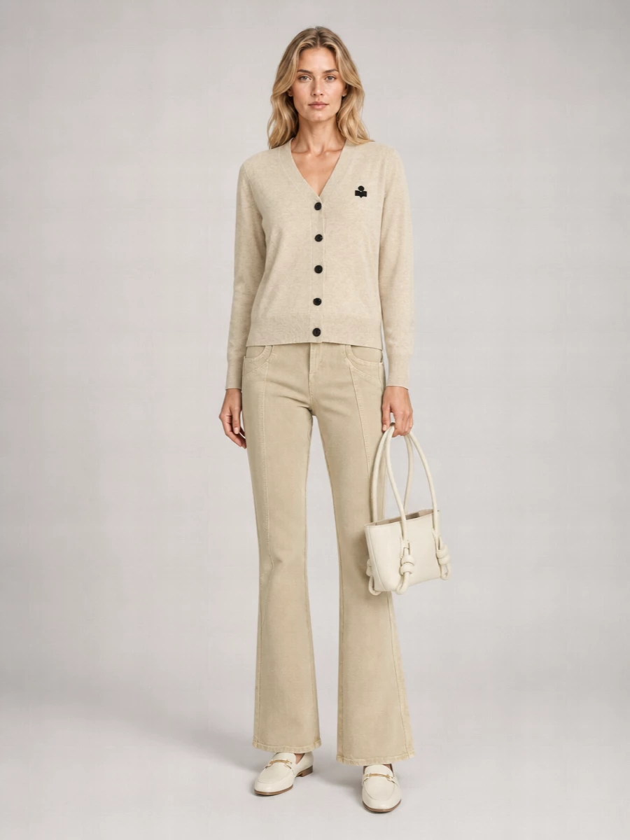 Isabel Marant Etoile V-Neck Long-Sleeve Cardigan