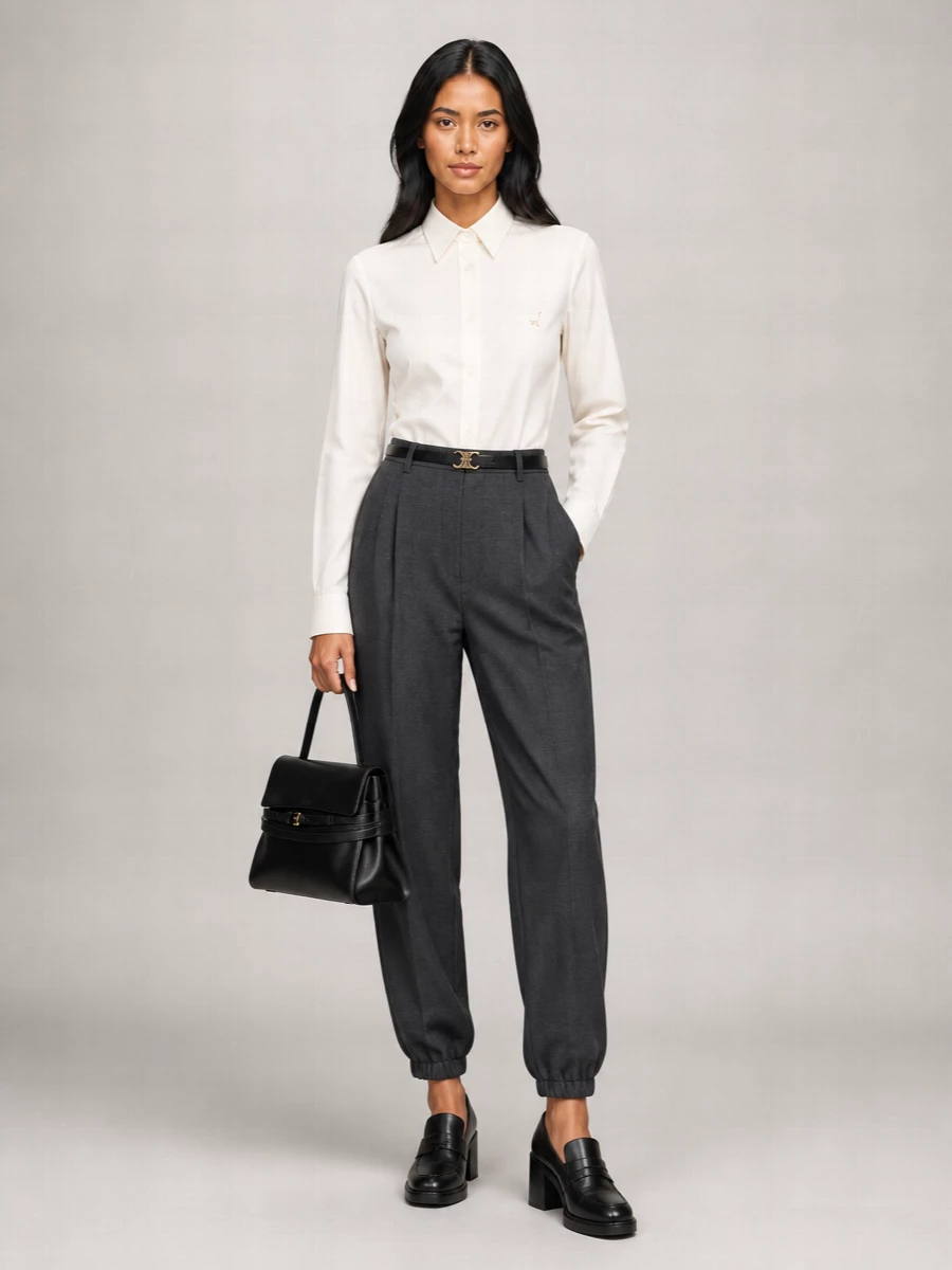 Moschino High-Rise Wool Tailored Trousers