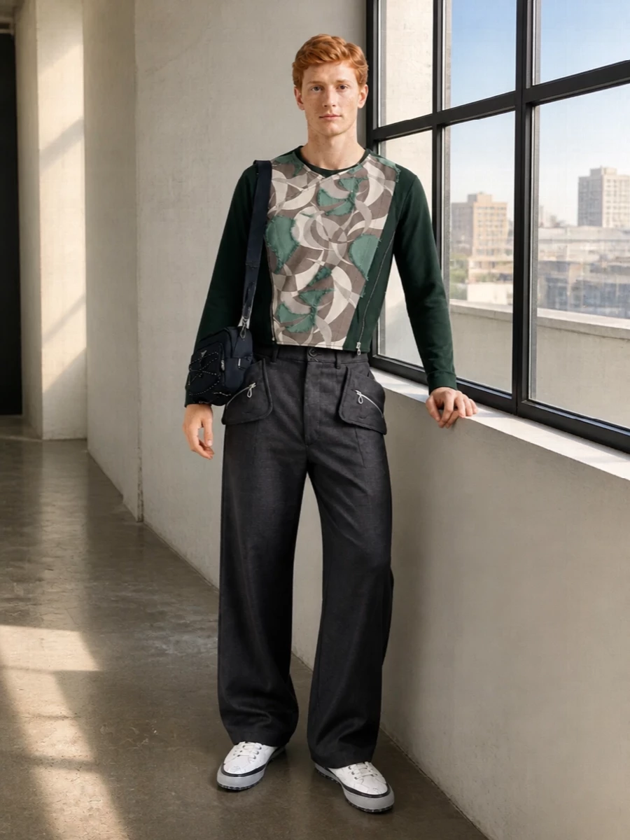 Kiko kostadinov knit wide leg trousers outfit