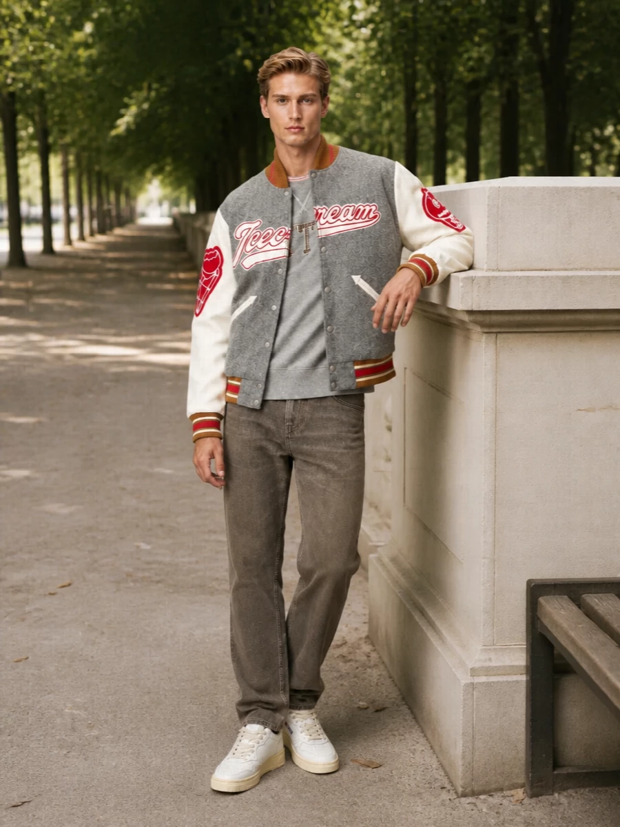 Icecream varsity jacket autry sweatshirt jeans