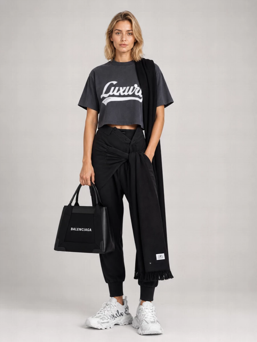 Balenciaga Embroidered Cotton T-Shirt