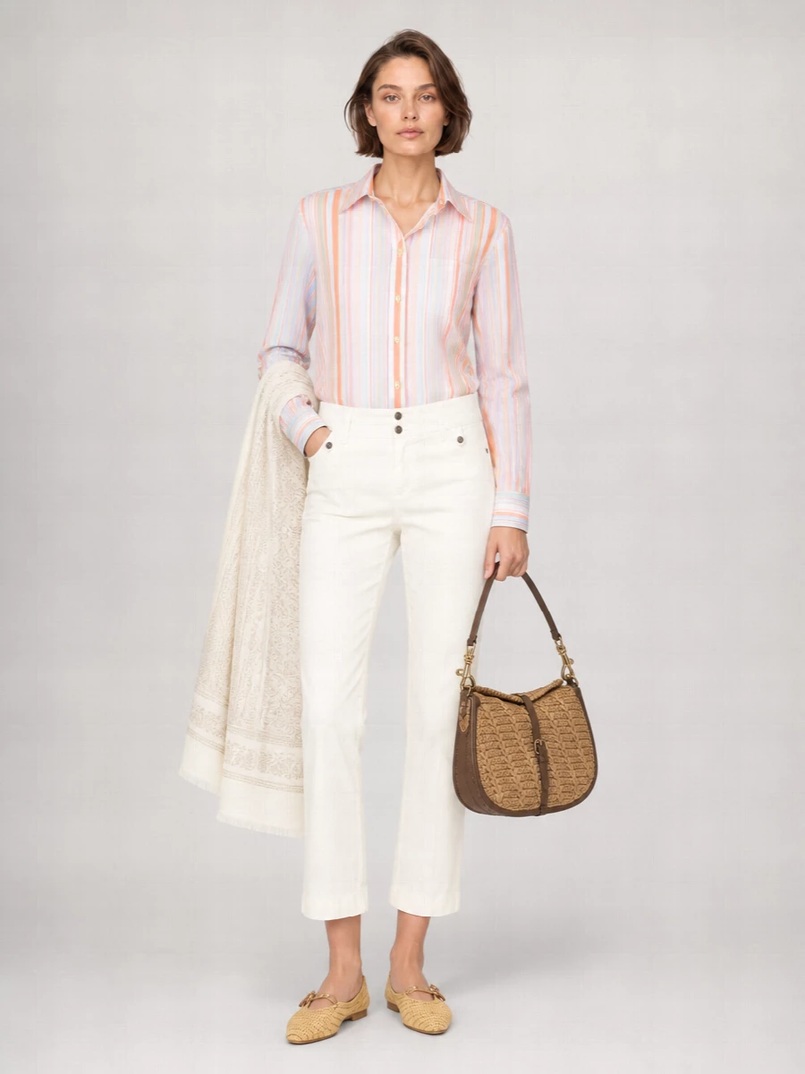 Etro Striped Cotton Long-Sleeve Shirt