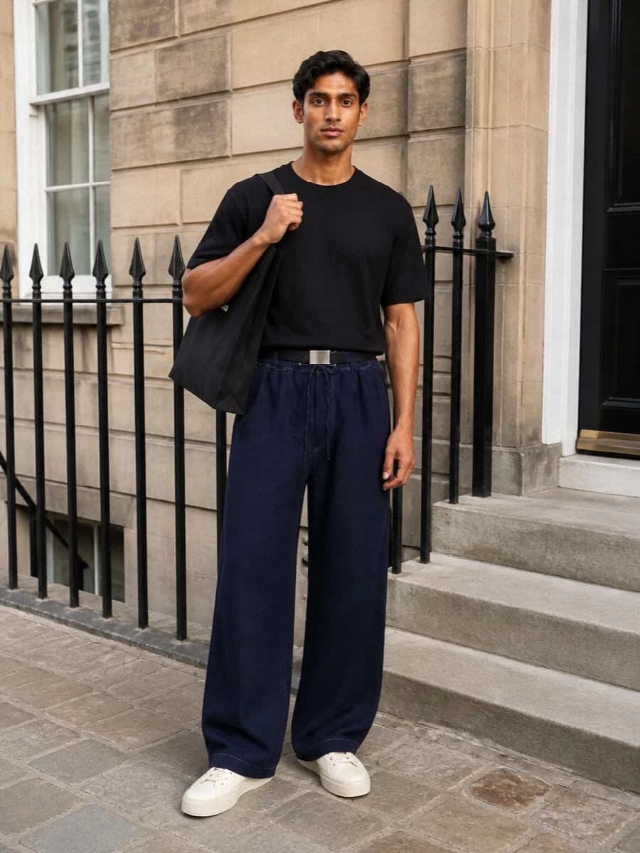 Studio nicholson wide leg trouser minimal sneakers