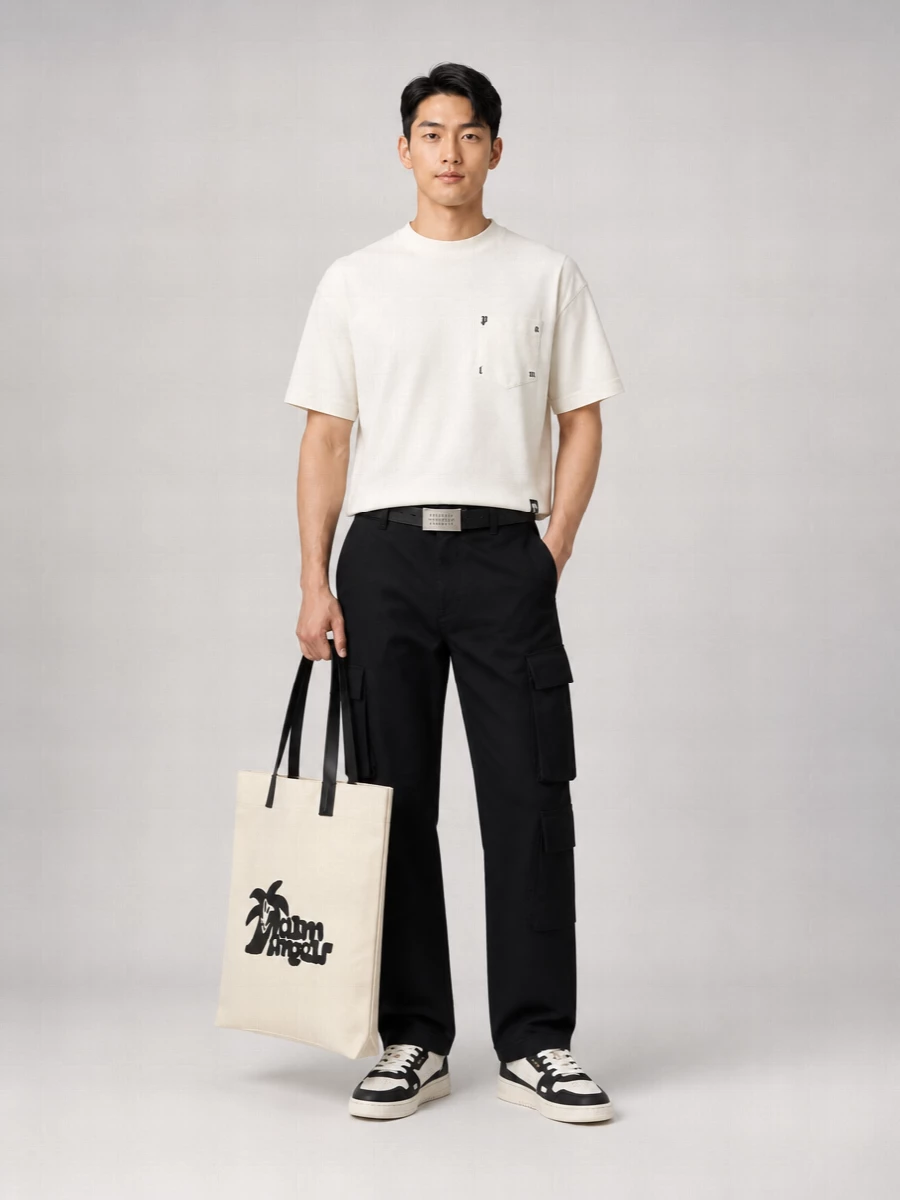 Palm Angels Ribbed Cotton T-Shirt