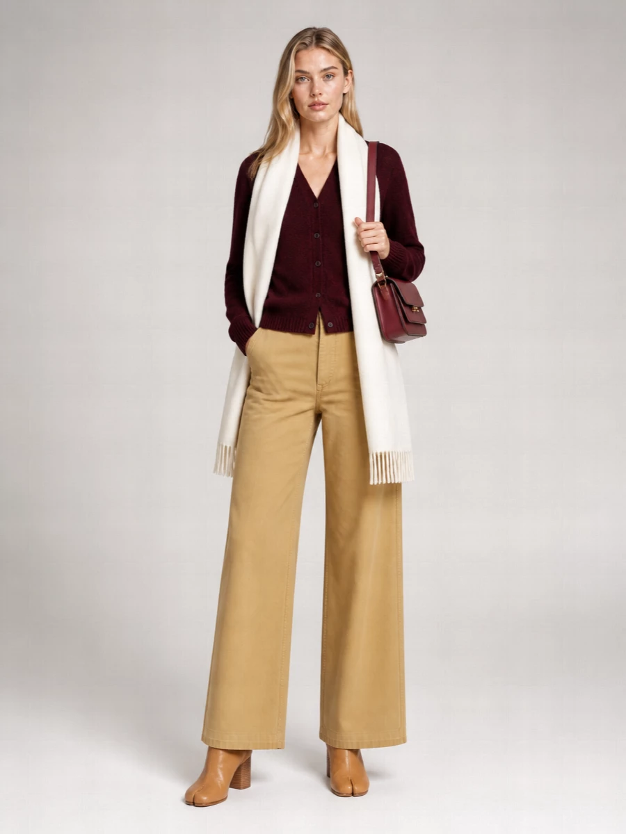 Maison Margiela Wool V-Neck Long-Sleeve Cardigan