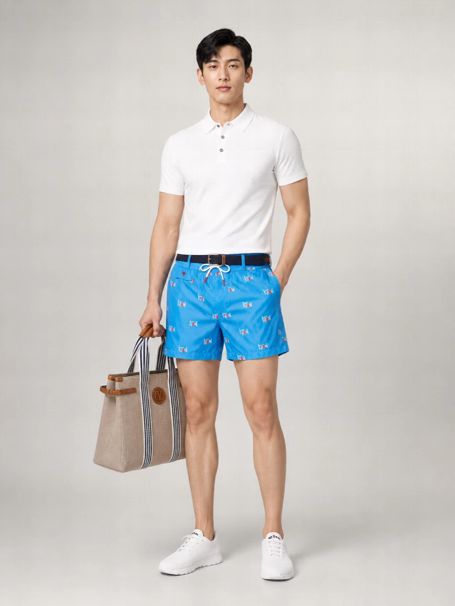Kiton Logo Print Swim Shorts