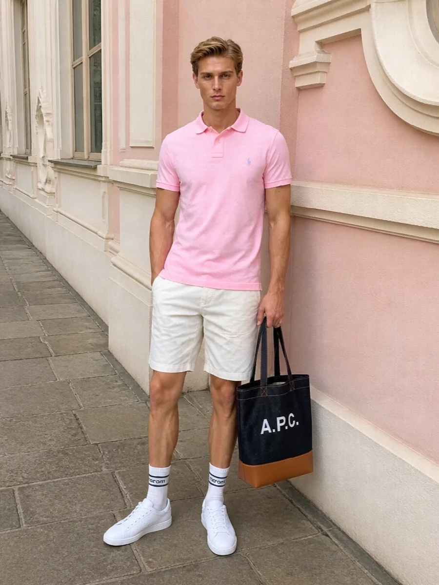 Polo ralph lauren pastel polo ivory chino shorts