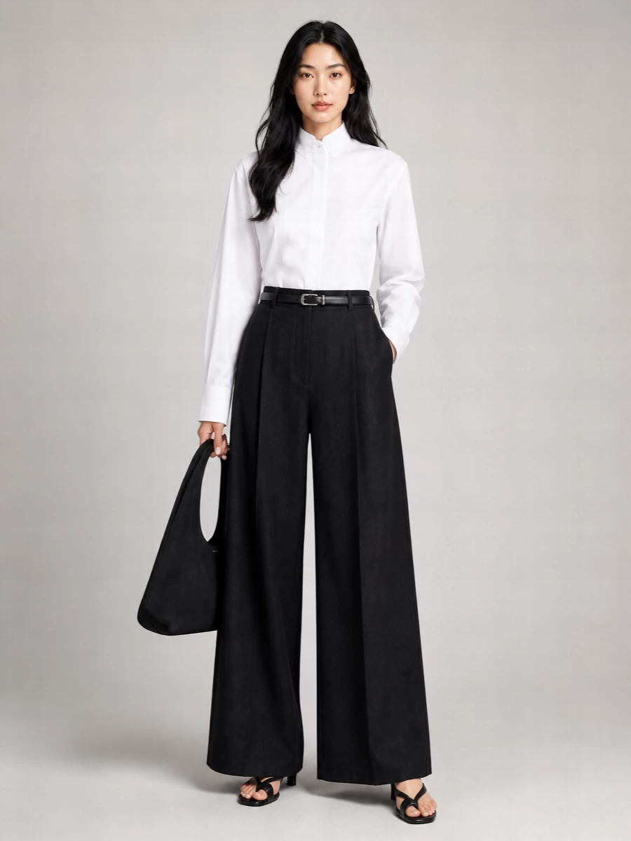 Semicouture Linen Wide-Leg Trousers