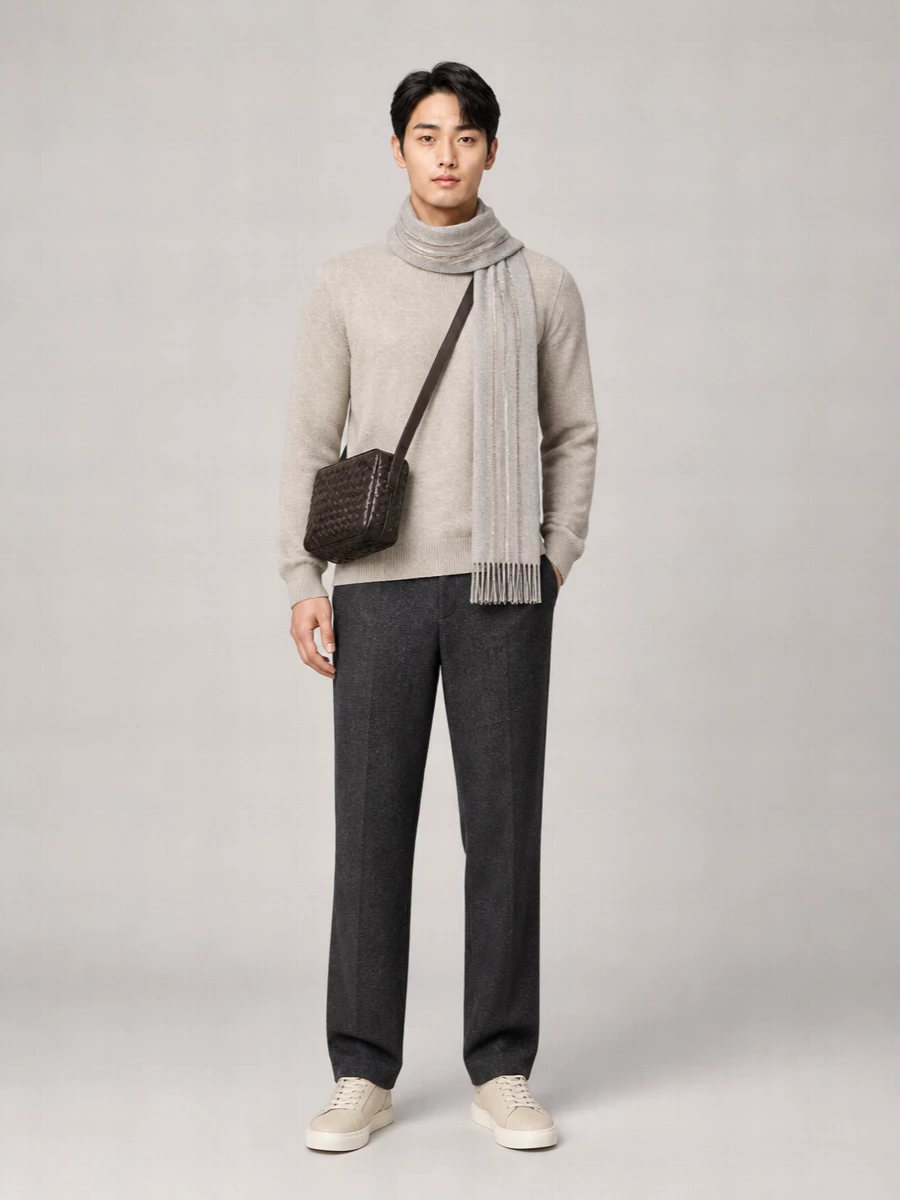 Jacquemus Merino Wool Crewneck Ribbed Hem Sweater