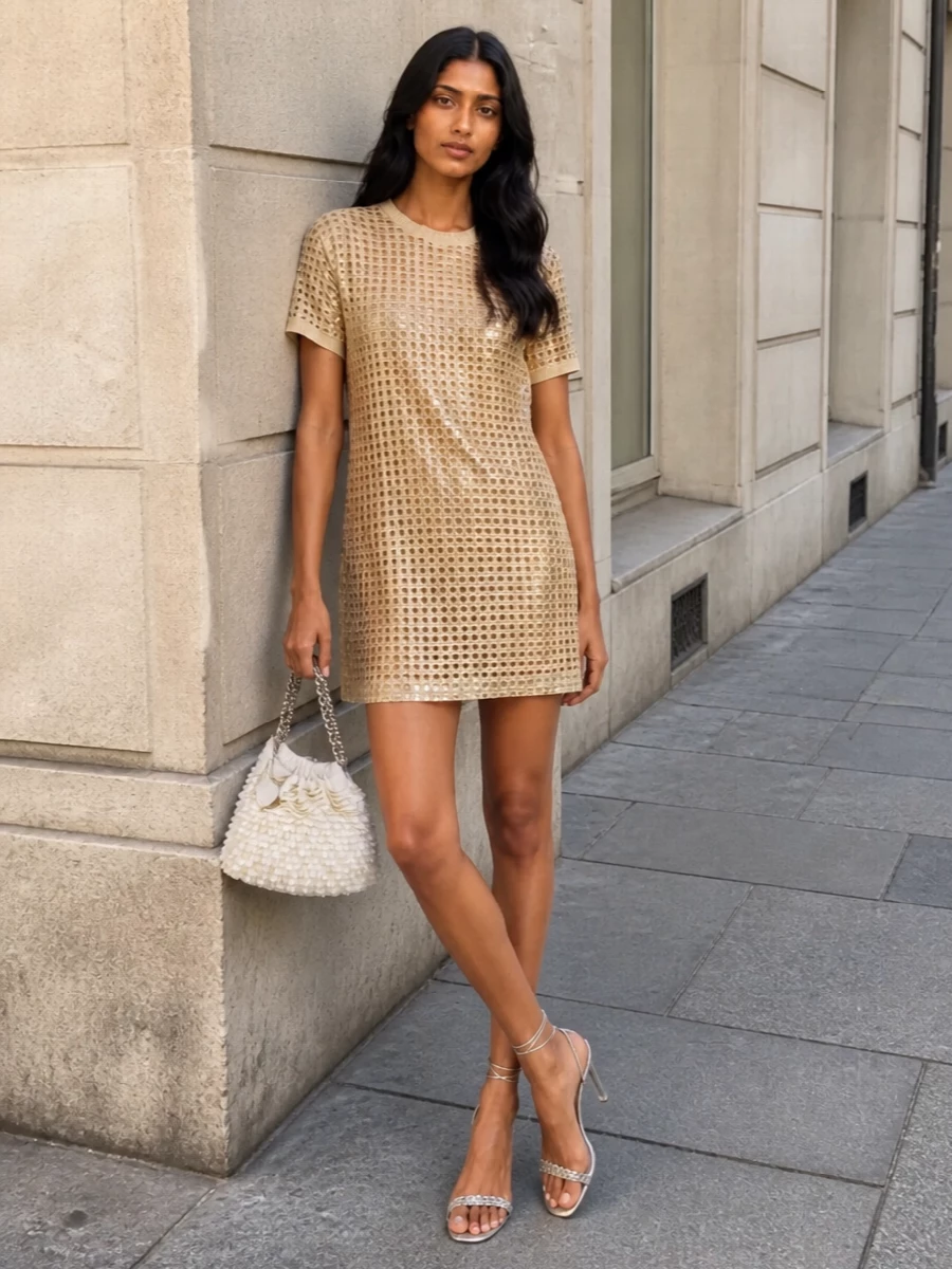Stella mccartney clutch sequin cocktail dress