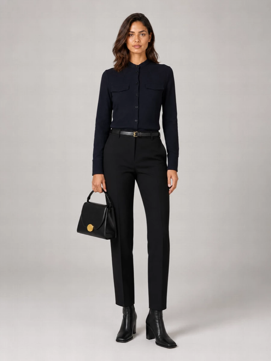 Jil Sander Wool Low-Rise Wide-Leg Tailored Trousers