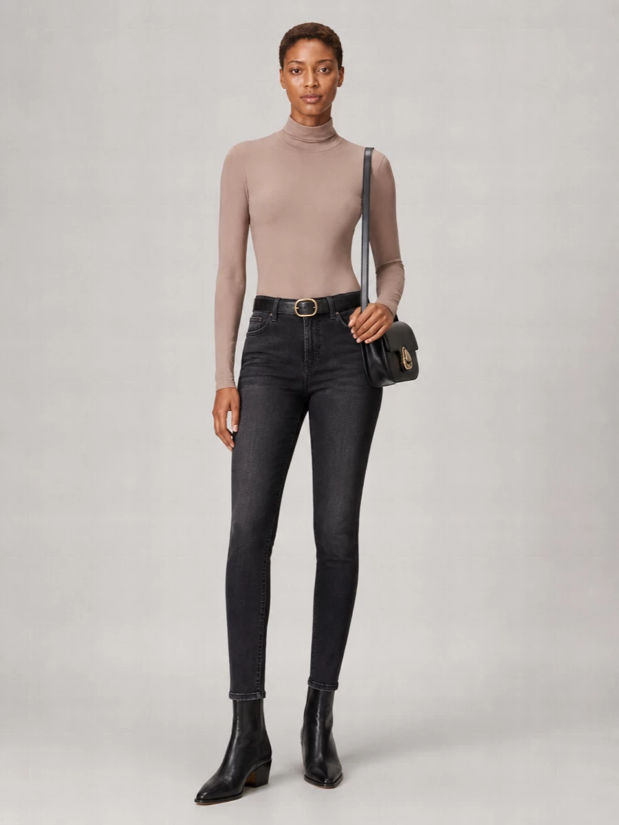7 For All Mankind Leather Effect Denim Jeans