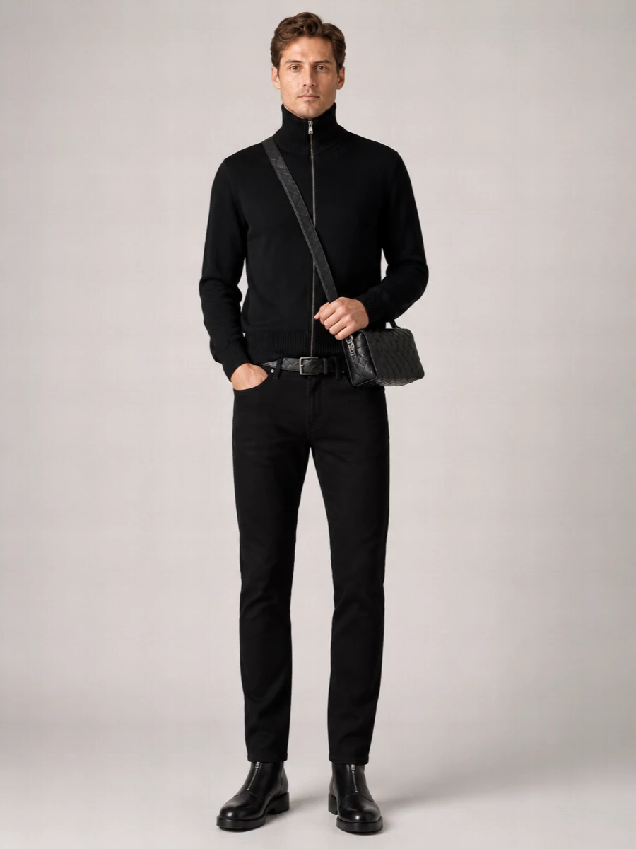 Bottega Veneta Ribbed High-Neck Zip Cardigan