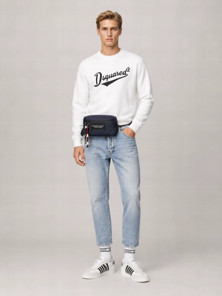 Dsquared2 Cotton Logo Print Crew Neck Sweatshirt