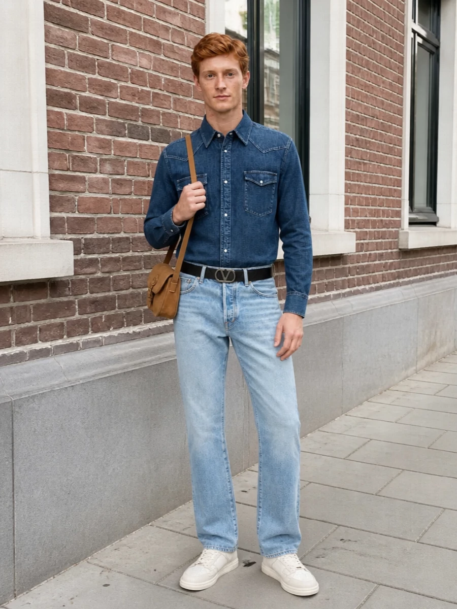 Visvim denim shirt tom ford jeans amiri sneakers