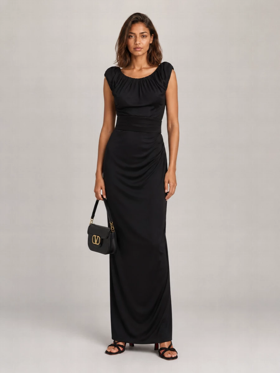 Vivienne Westwood Viscose Off-Shoulder Asymmetric Maxi Dress