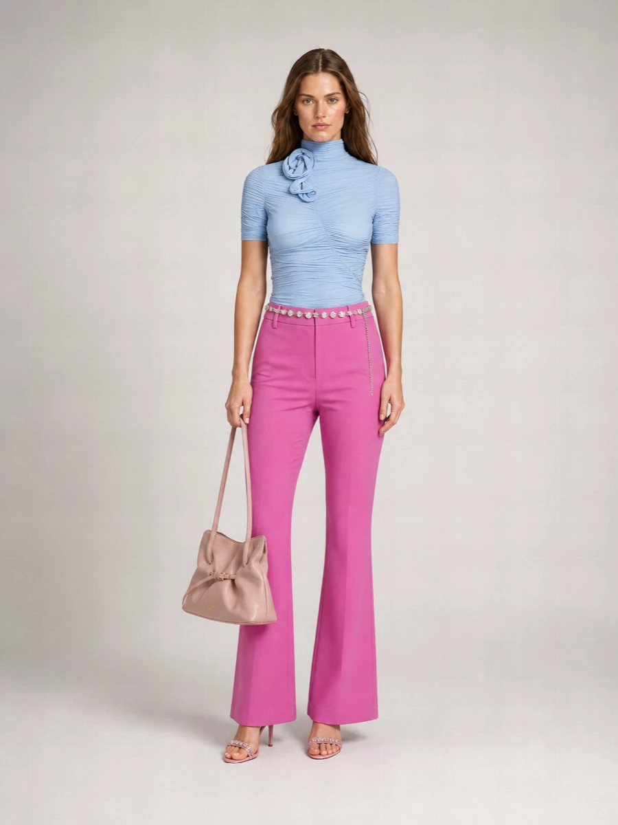 Magda Butrym Wool Flared Straight-Leg Trousers