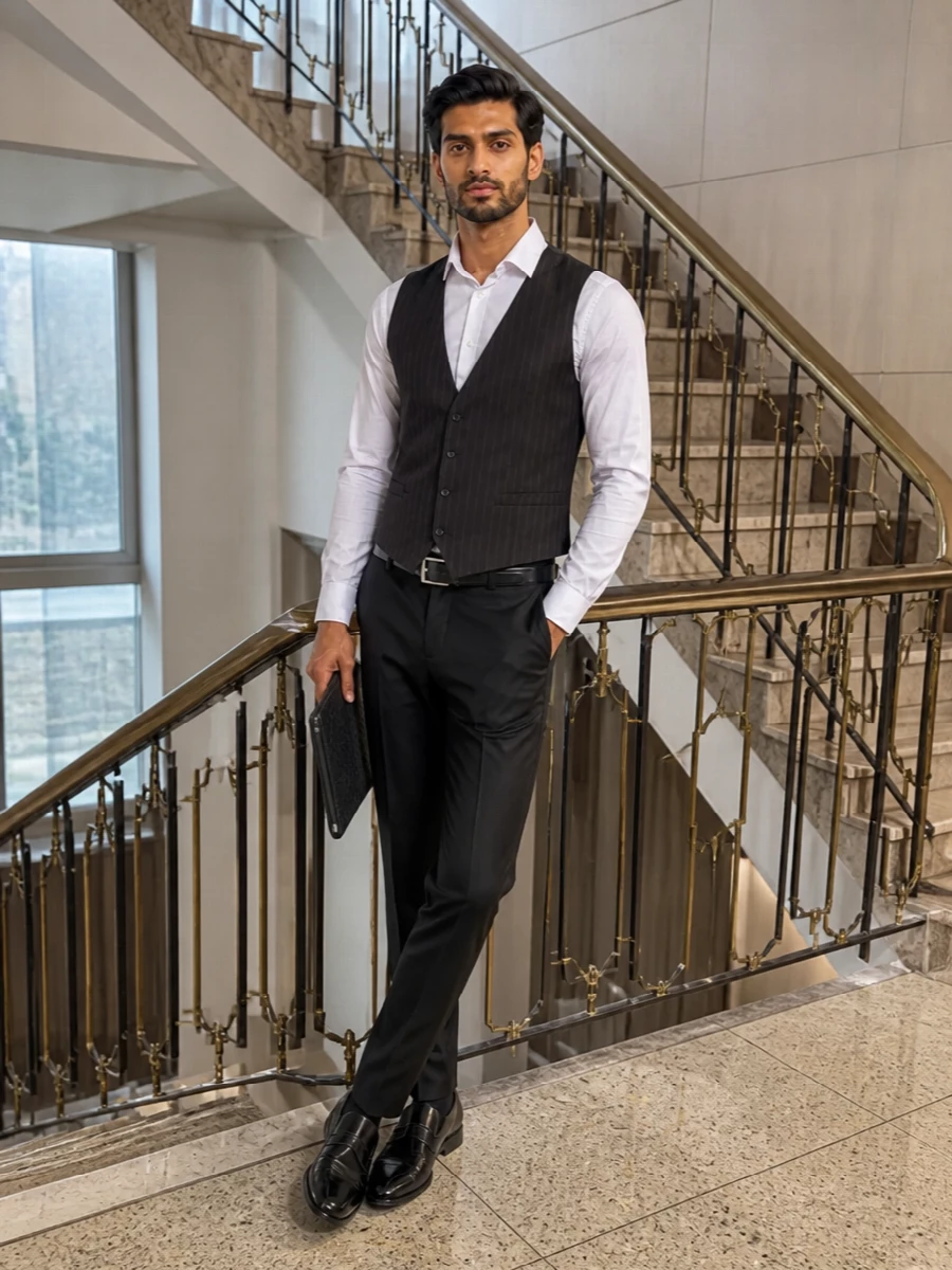 Dolce gabbana pinstripe waistcoat slim trousers
