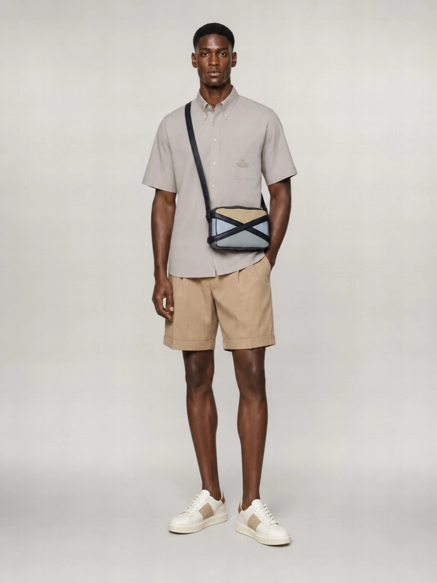 Jacquemus Textured Chevron Wide-Leg Mid-Rise Bermuda Shorts