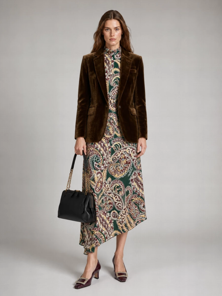 Etro Silk Velvet Single-Breasted Blazer