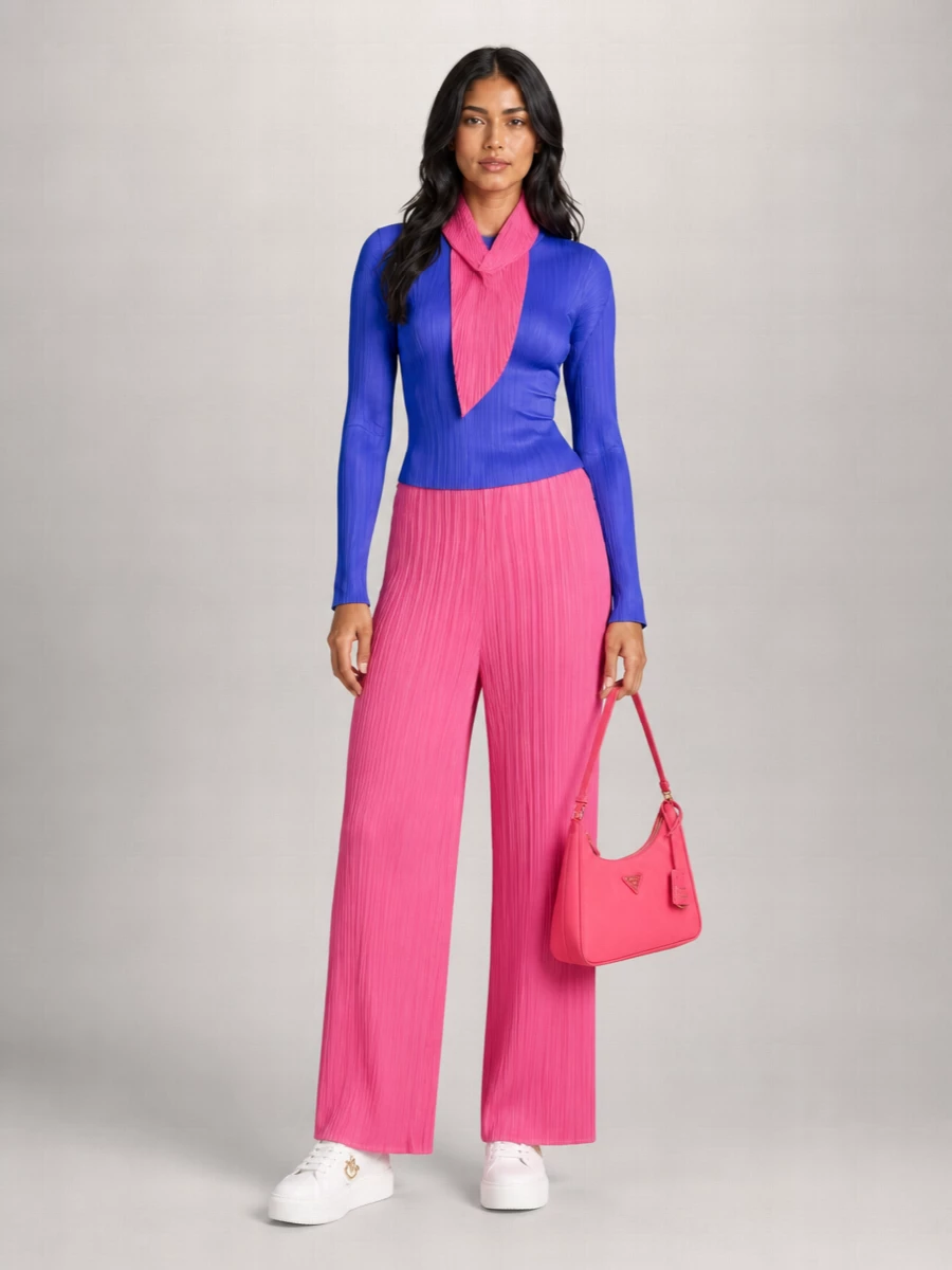 Pleats Please Issey Miyake Wide-Leg Trousers