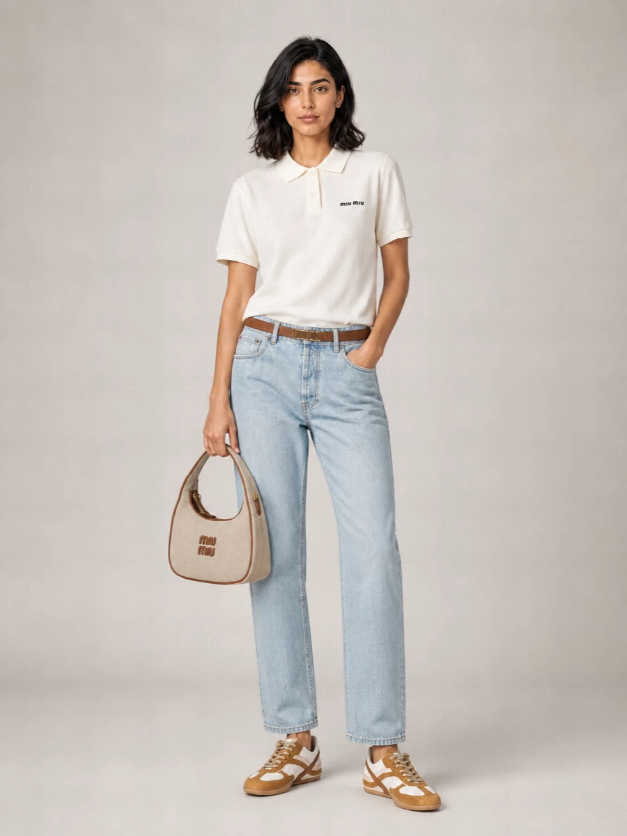 Miu Miu Two-Tone Canvas Shoulder Bag