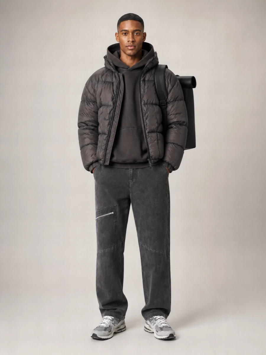 Represent Down Boxy-Fit Padded Coat