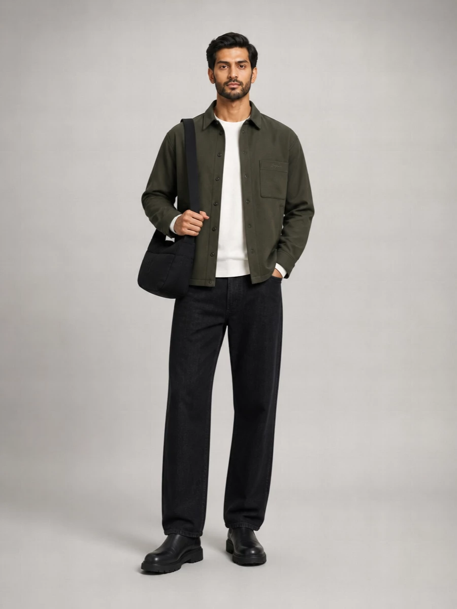 Jacquemus Virgin Wool Padded Asymmetric Long-Sleeve Shirt Jacket