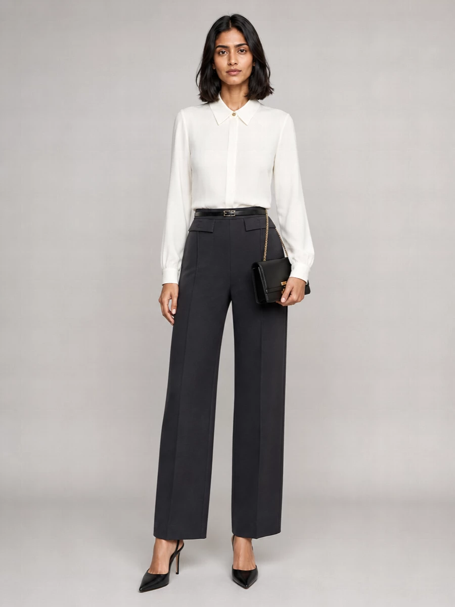 Elisabetta Franchi High-Rise Wide-Leg Trousers