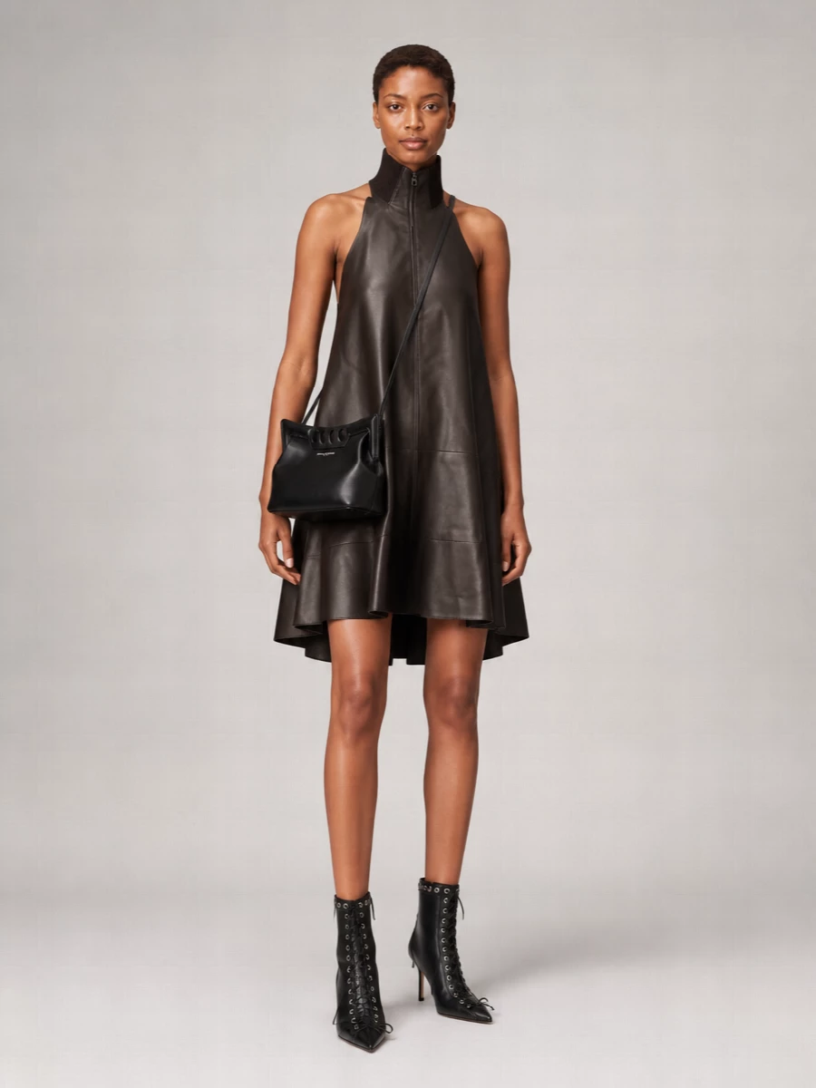 Mach & Mach Leather Crystal-Embellished Ankle Boots