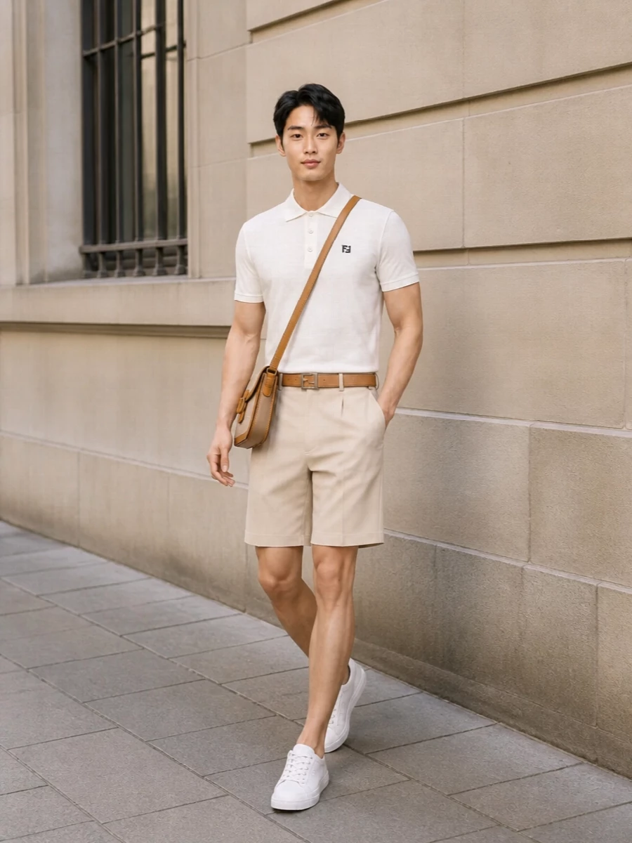 Fendi polo tailored shorts minimalist outfit
