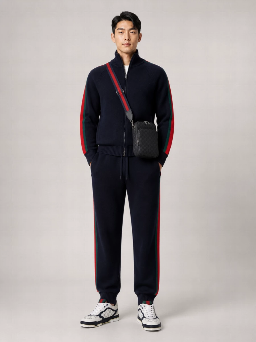 Gucci Midnight Blue Stretch Wool Joggers