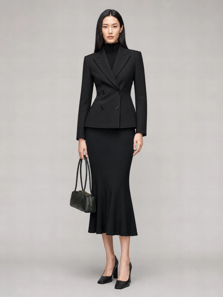 Alaïa wool lightweight double-breasted coat