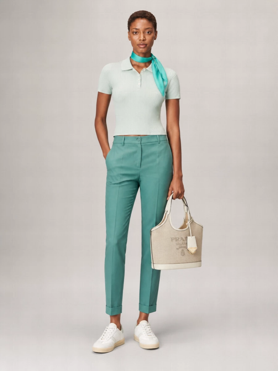 Prada Na Linen Shoulder Bag
