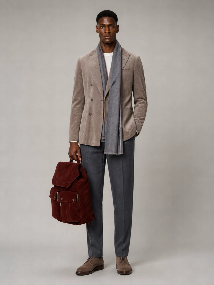 Brunello Cucinelli Cotton Cashmere Double-Breasted Corduroy Jacket