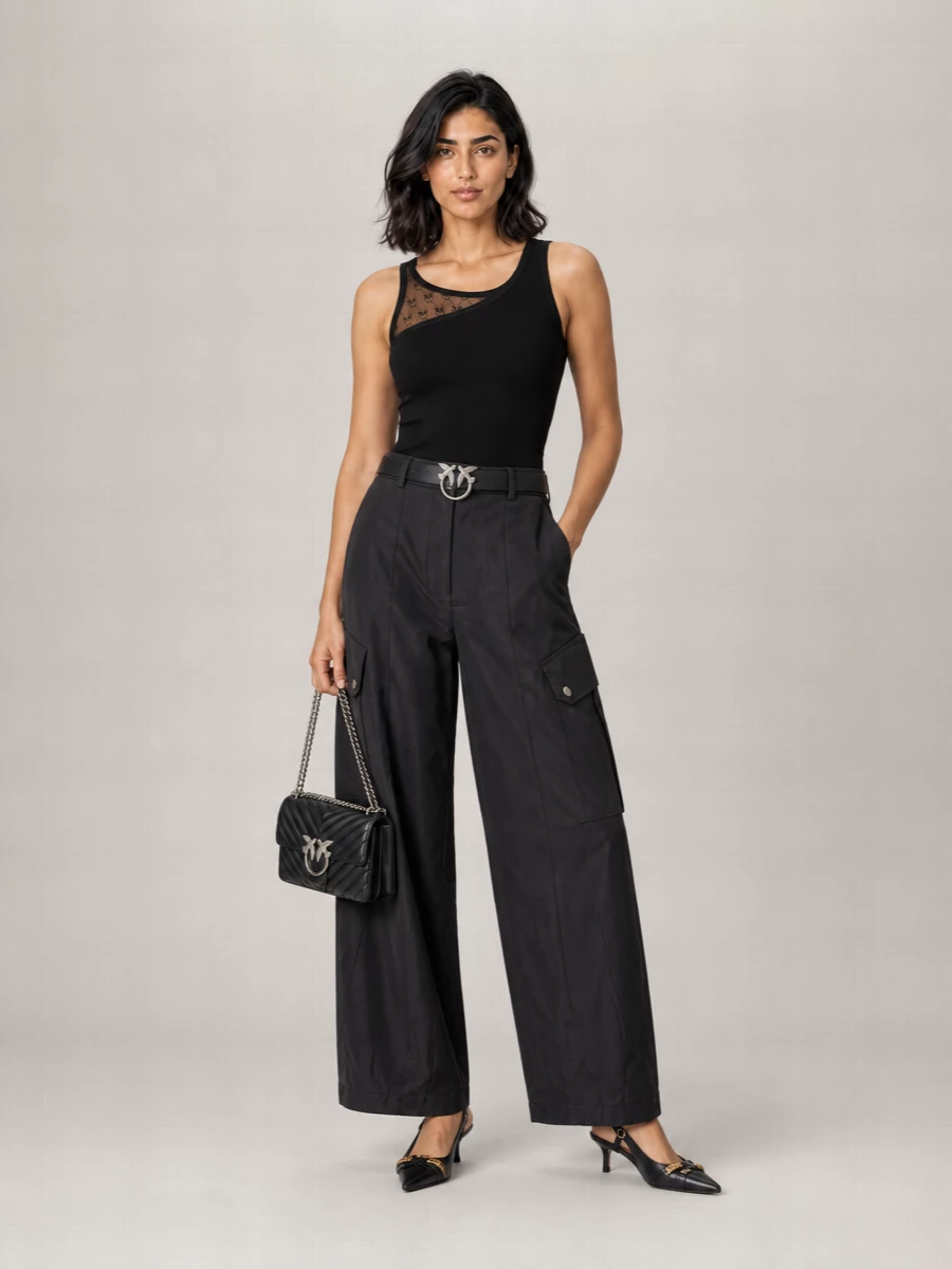 Pinko Ribbed Cotton Tank Top