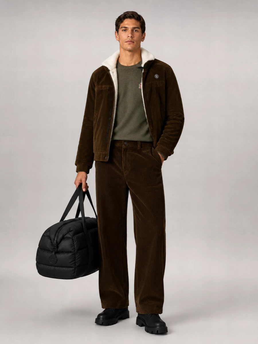 Moncler Grenoble Corduroy Down Bomber Jacket