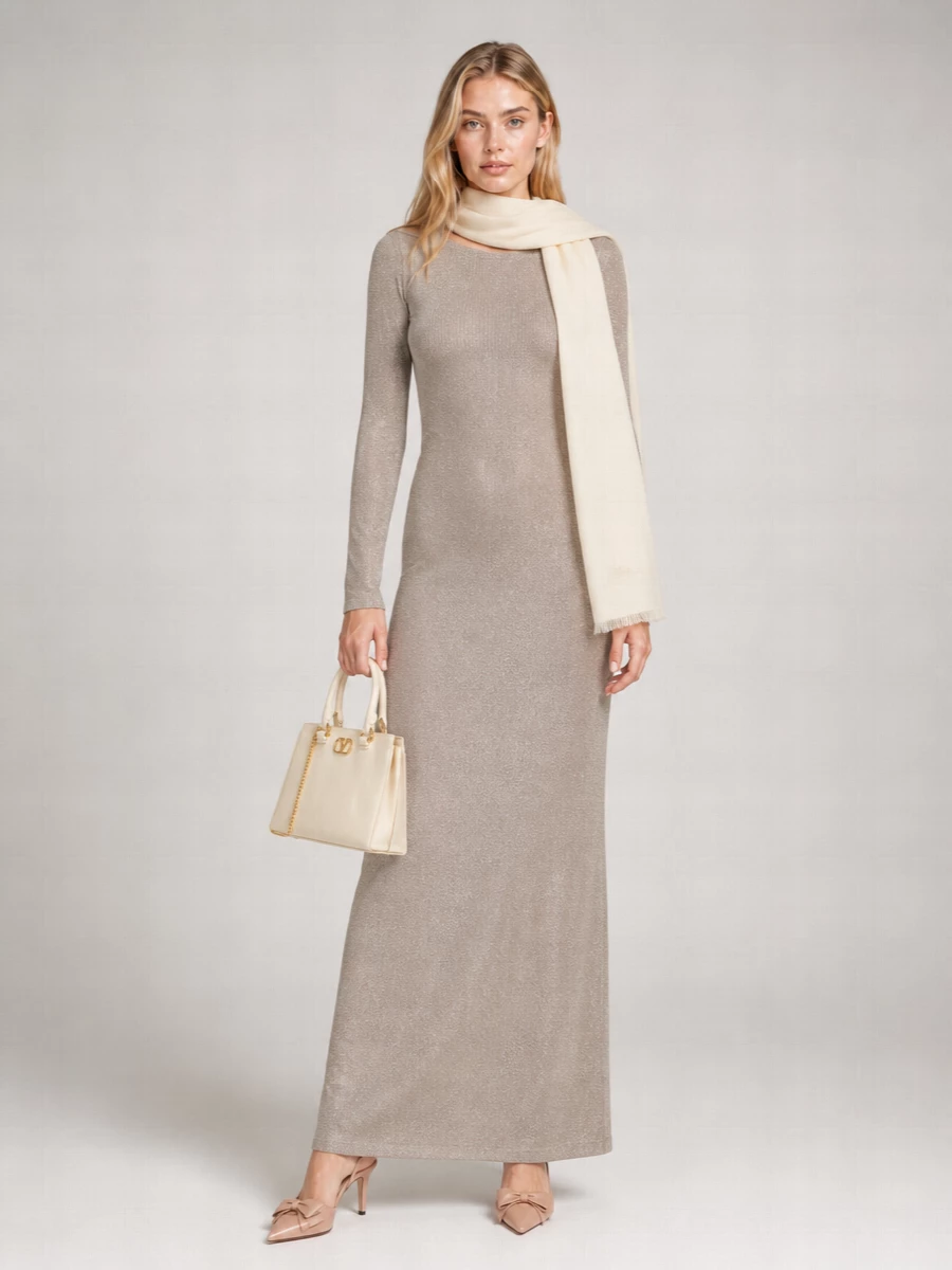 Max Mara Viscose Lurex Maxi Dress