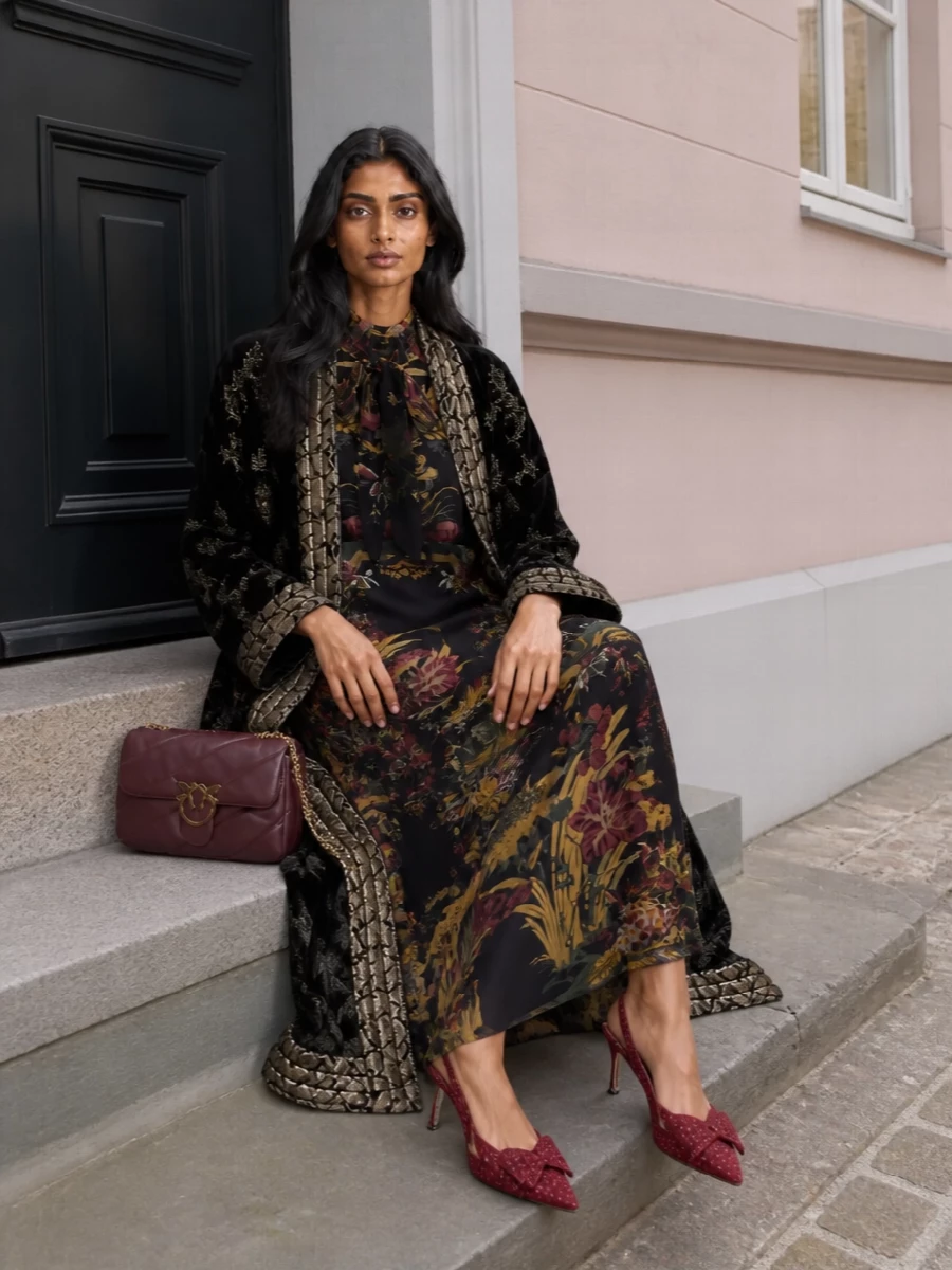 Etro maxi dress pierre louise mascia velvet coat