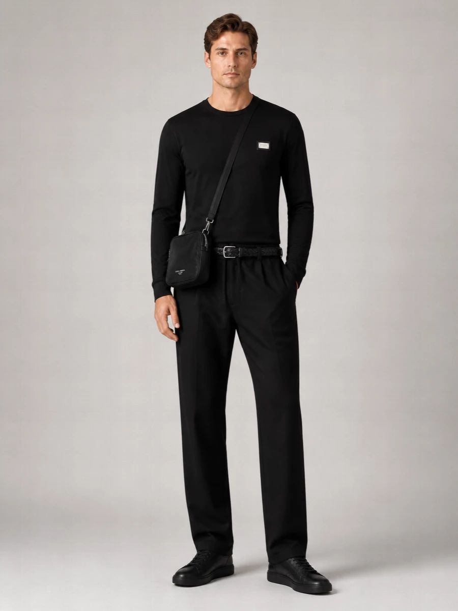 Dolce&Gabbana Crew Neck Long Sleeves Cotton T-Shirt