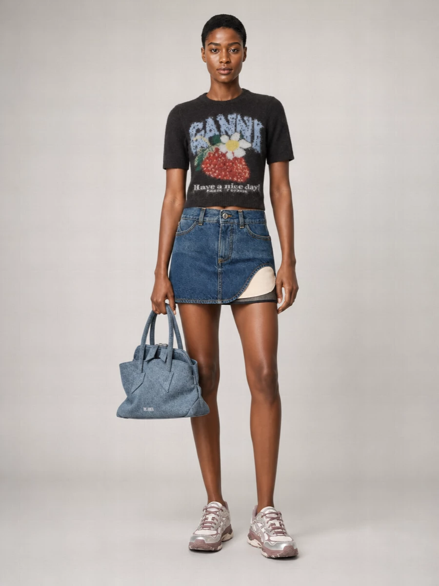 The Attico Mini Denim Tote Bag