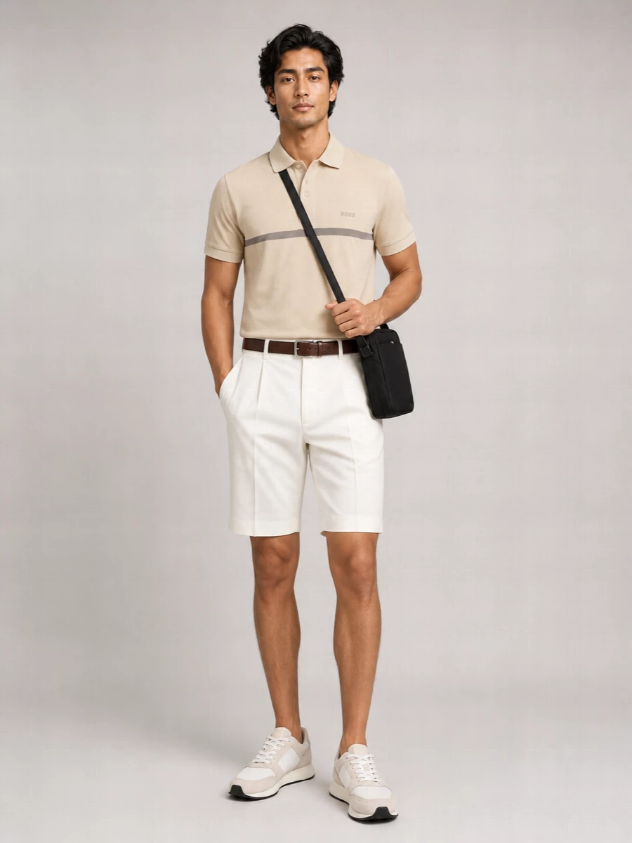 Boss Striped Short-Sleeve Polo Shirt