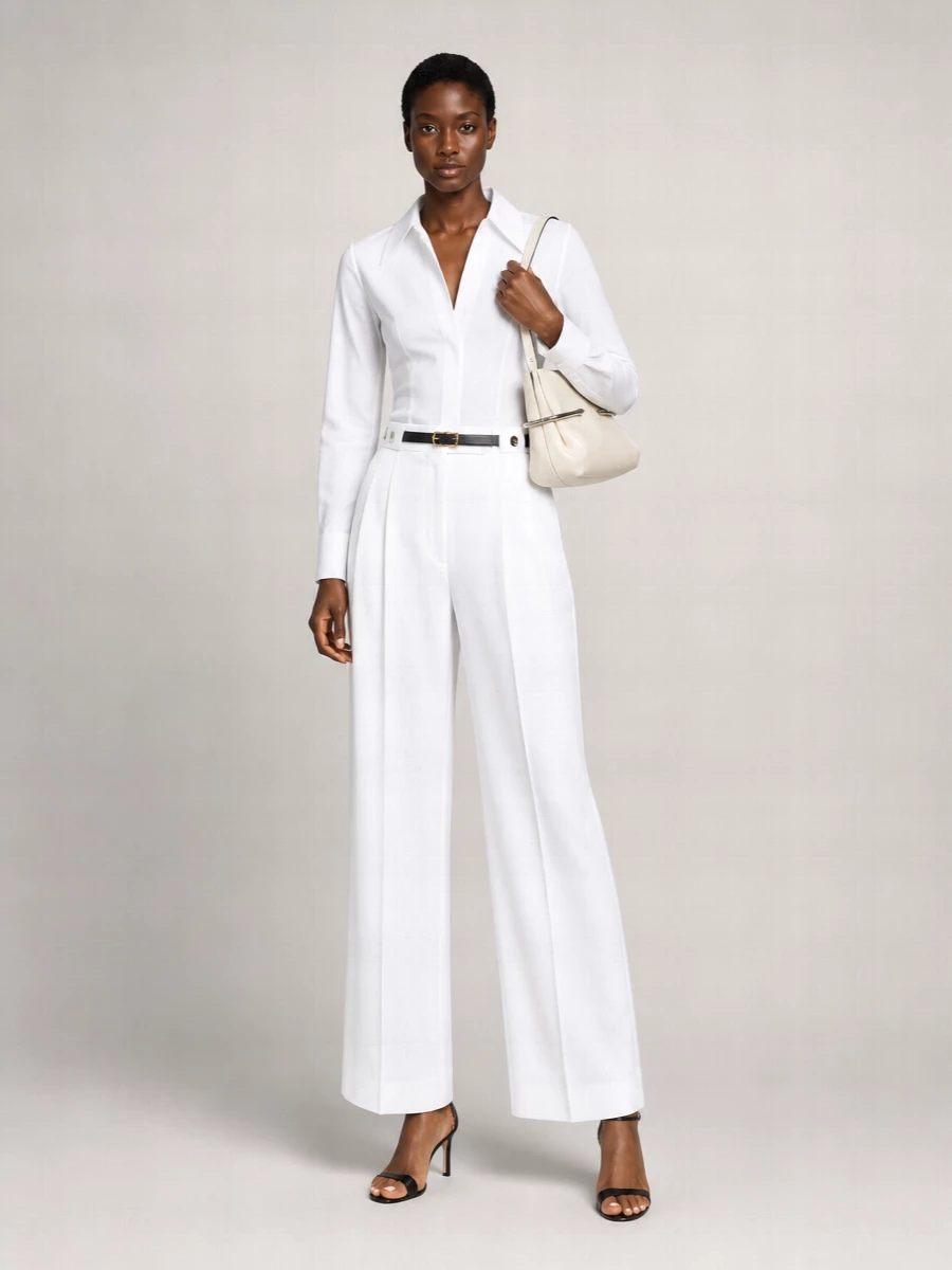 Givenchy Cotton Pleated Wide-Leg Trousers