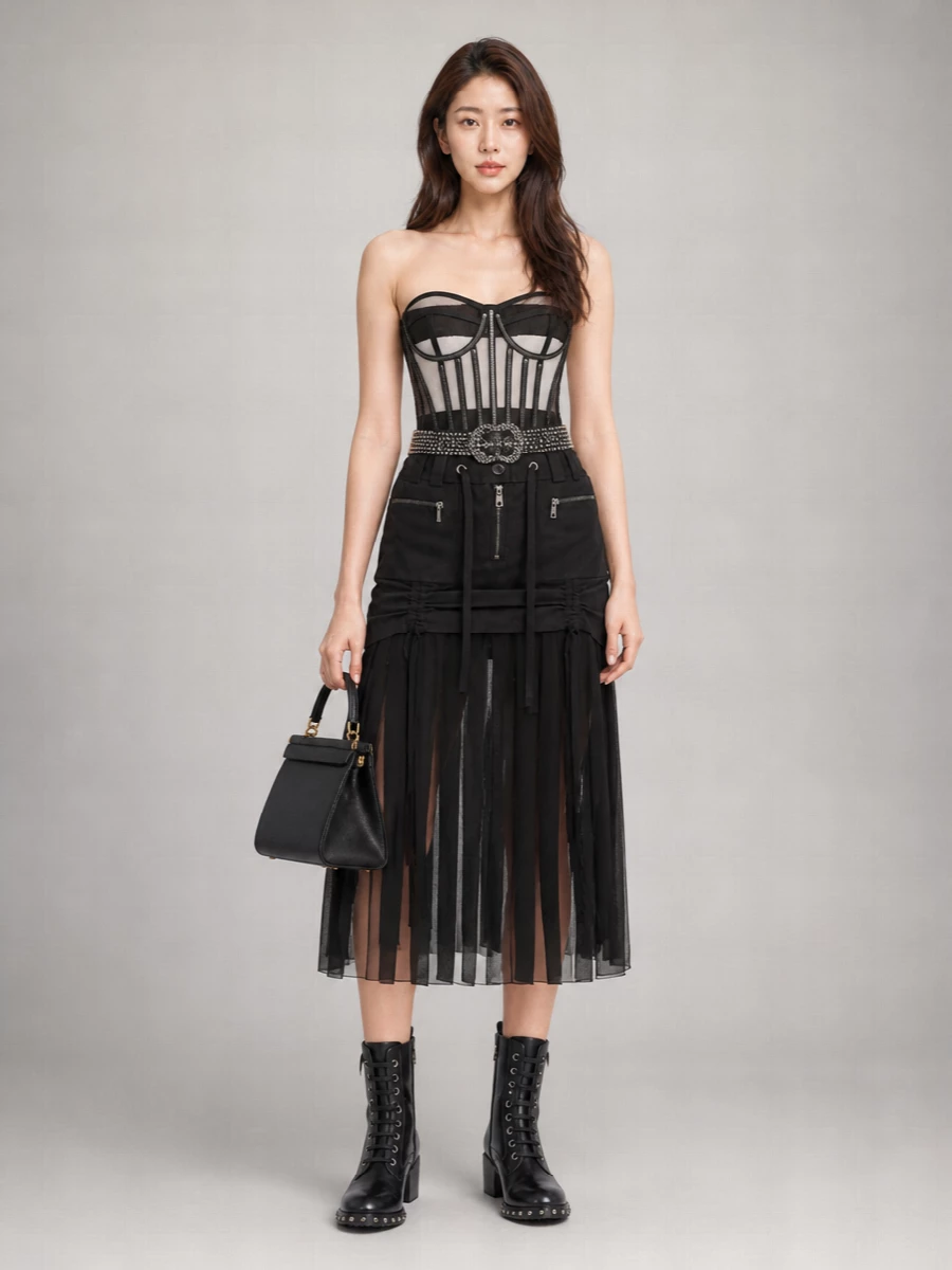 Dolce&Gabbana Leather Studded Lace-Up High Boots