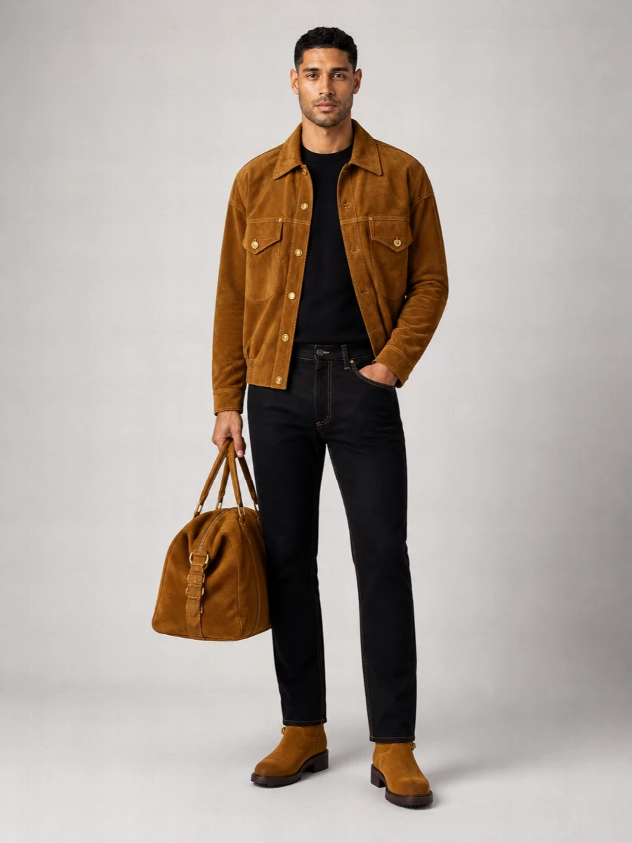 Versace Leather Suede Blouson Jacket
