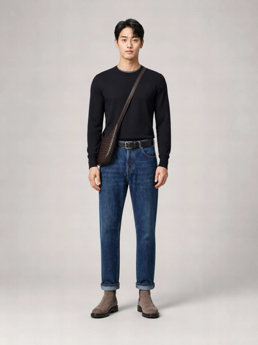 Brunello Cucinelli Denim Mid-Rise Tapered Jeans