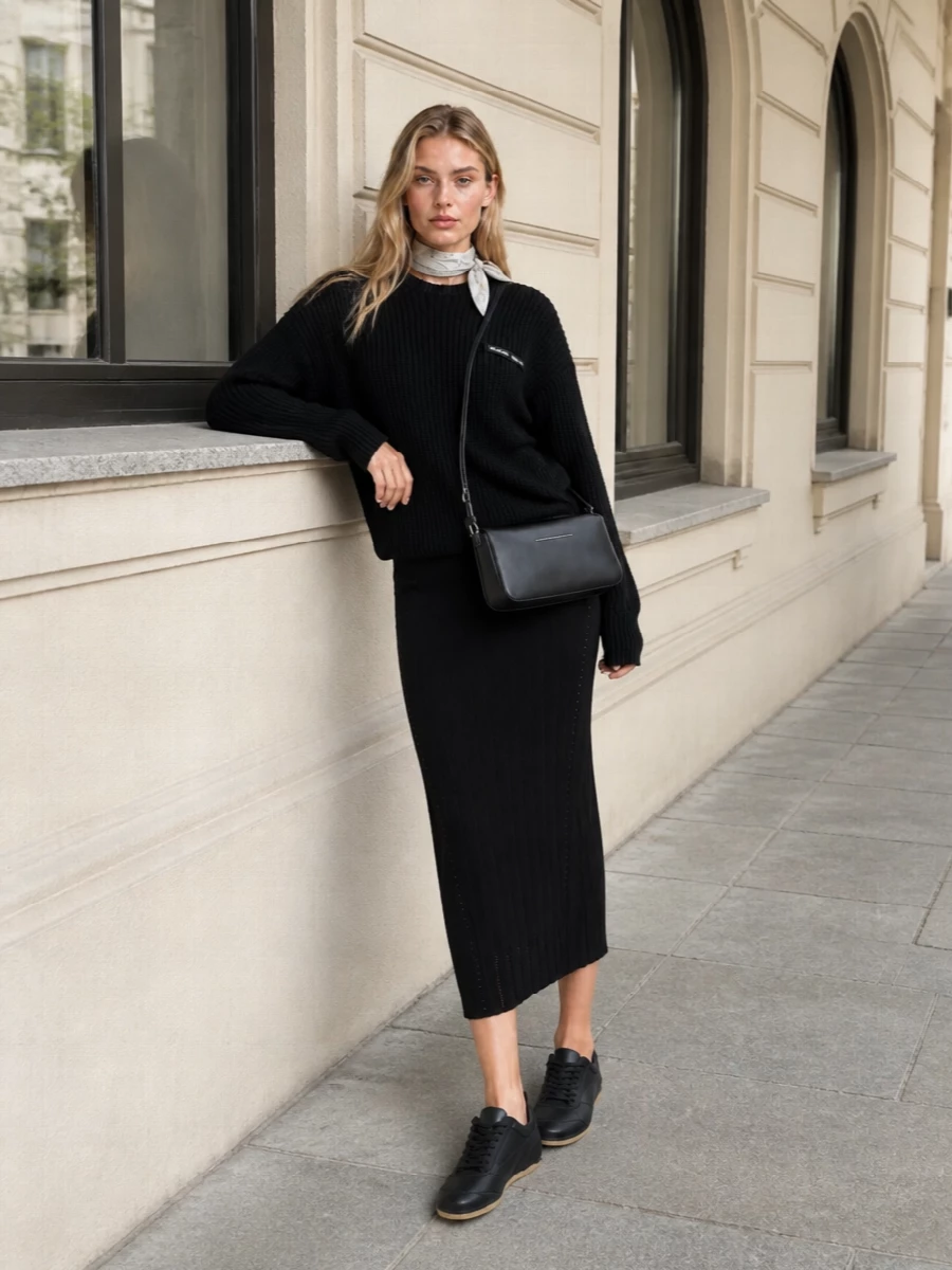 Marine serre black sweater jacquemus knit midi