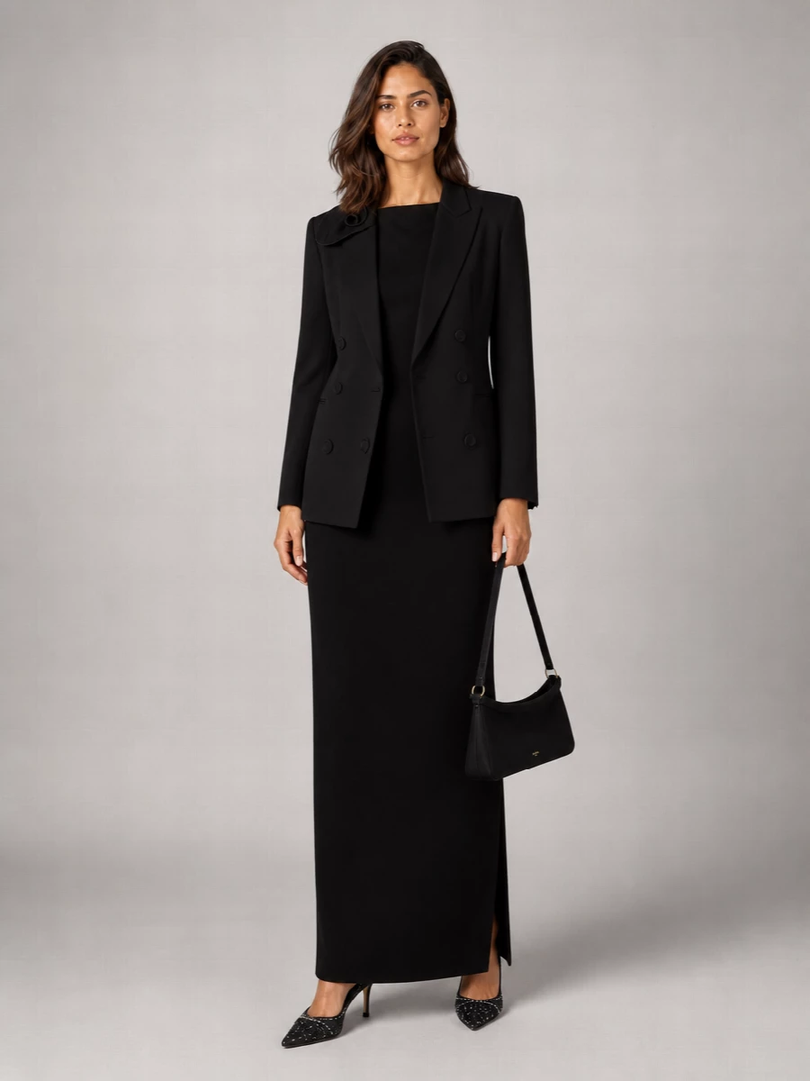 Giorgio Armani Silk Double-Breasted Blazer